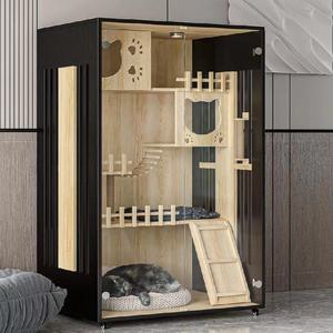 대형 고양이 빌라 투명 도어 캣타워 케이지 조립식