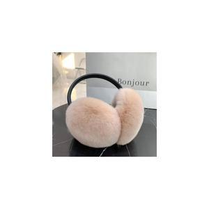 100% 천연 토끼털 모피 귀마개 여성 남성 겨울 패션