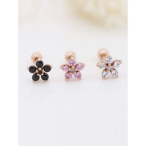 [미니멀피어싱]14K 베스트 큐빅 꽃 피어싱, 이너컨츠