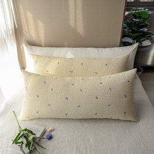 [더스케치]60수 면 자수 줄누빔 플라워 대쿠션