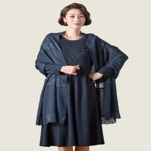 [마담엘레강스][마담엘레강스]라라 코사지 원피스+레이스 머플러 2종 K204OP01+K204SF01