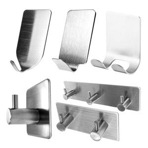 접착식 스텐 후크 7종 / 욕실 현관 주방 싱크대 벽걸이 행거 고리 열쇠 마스크 걸이