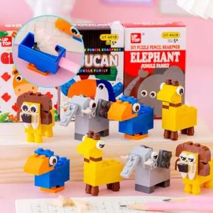 귀여운 동물 블럭 연필깎이 휴대용 미니연필깍이 휴대용 동물모양 애니멀 캐릭터