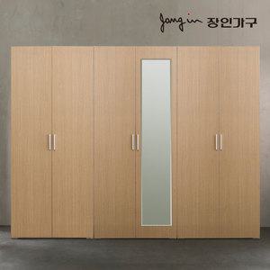 장인가구 블리스 2400 옷장세트 (800 전신거울 행거형+800행거 이불형+800 행거형)