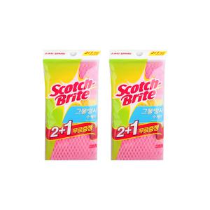 [3M]그물망사 수세미 2+1입 2개