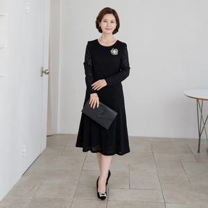 엄마옷 마담4060 잔꽃레이스원피스-QOP2309014-