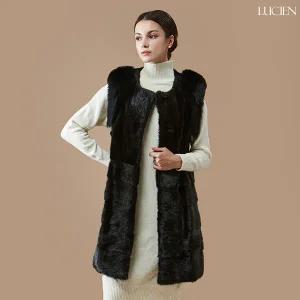 [루시앙]루시앙 폭스콤비 밍크 베스트 BLFXHJJK32_블랙