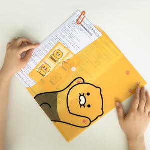 카카오프렌즈 춘식이 봉투파일 발바닥 A4 L자 엘홀더 화일 서류 영수증 보관용