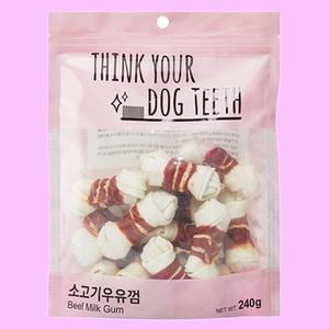 더주스 띵독 소고기 우유껌 15p 본 밀크껌 대용량 강아지껌 중형견 개껌 반려견 간식.