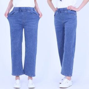 봄 여름 쿨데님 팬츠 아이스진 세미 와이드 밴딩 고무 일자 썸머 편한 스트레이트 청바지