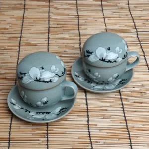 청자 목련 부부 다기세트 160ml 티찻잔 전통잔