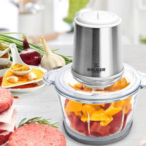 전동 멀티다지기 가정용 분쇄기 고기 야채 마늘박피기 김치다지기 2L 크루거 글라스 초퍼