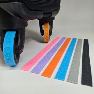 (8개 세트) 실리콘 기내용 캐리어 바퀴 커버 소음 마모 방지 보호대 매너 테이프 패치