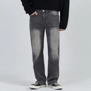 [무료배송] 1컬러 그레이틴 와이드 스트레이트 데님팬츠