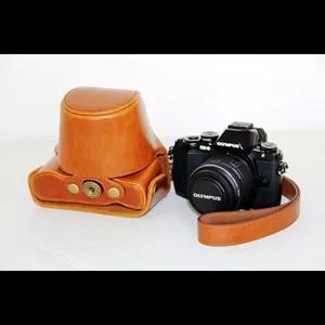 2024 케이스 올림푸스 OM-D OMD EM10 II E-M10 Mark 14-42mm 렌즈 카메라 가방 스트랩 블랙/브라운/커피 용