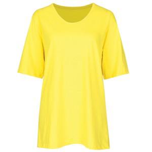 슬럽 면 루즈핏 V넥 반팔티 DAI-WSH-0521-옐로우