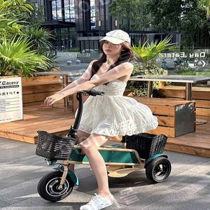 세발 전동휠 저속 전기 스쿠터 접이식 경량 여성 성인 바구니 전동 킥보드