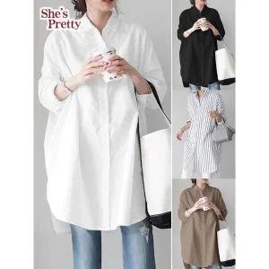 [하프클럽/]줄리엣박스롱셔츠 L까지/빅사이즈