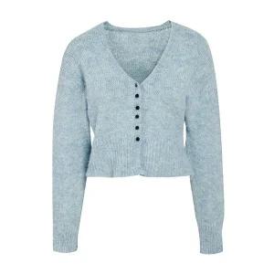 [JJ지고트](신세계 사우스시티)V넥 크롭 콩단추 가디건 GPAN1CD141