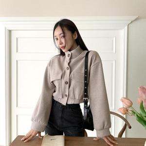 [기타]린브니 차이나넥 여성 간절기 재킷 짧은 모직