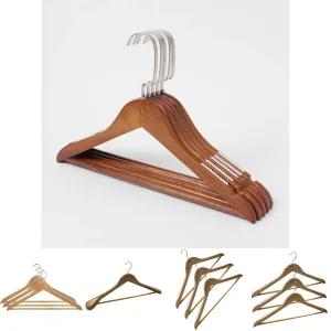 클래식 원목 논슬립 옷걸이 5p 세트 브라운 여성용/옷/걸이/우드/고급/행거