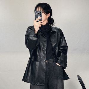 오버핏 레더 가죽 자켓 재킷 블레이저/빅사이즈 여성 가죽자켓 레더자켓 오버핏자켓 가죽점퍼 여성가죽자켓