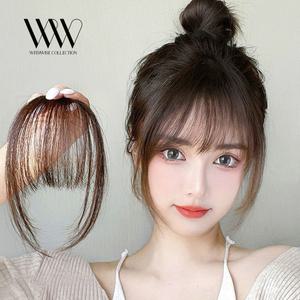 100% 인모 앞머리가발 붙임머리 부분 감쪽이 헤어피스 시스루 가발