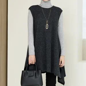 (~99size)사인슬릿니트롱조끼 VEA5007_DC