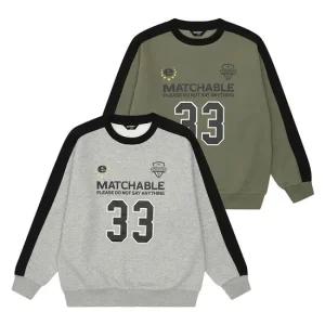 [에꼴리에] 남자 겨울이월 트랙라인 블록코어 맨투맨티(24D1401)