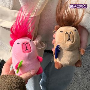 킹받는 카피바라 가방고리 키링 인형키링 열쇠고리 귀여운 동물 봉제인형 애착 선물용