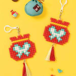 8mm 복주머니 디폼블럭 새해 설날 만들기 미니블럭 열쇠고리