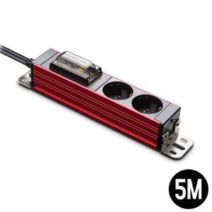 [하프클럽/알티피아]멀티탭 고용량 누전차단 콘센트 2구 5M (레드)