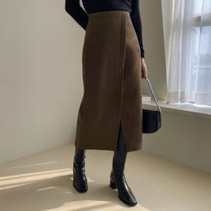 [시크릿라벨] 사선절개슬릿롱스커트