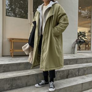 [시크릿라벨] 후드 레이어드 야상패딩 점퍼