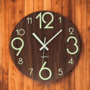 [HYIJYJ2O_4B]게더릭 사무실벽시계 야광 무소음 (브라운)