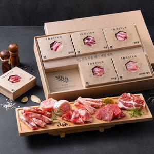 [케이미트] 도토리 먹은 돼지고기 이베리코 오마카세 1.2kg (목살+갈비살+항정살+황제살+악어살+세크레...