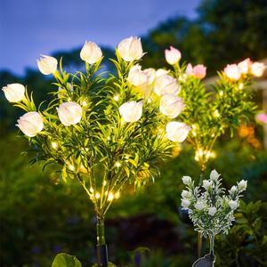태양열 꽈리꽃 정원등 태양광 조명 조화 LED 전등 꽃등 조경등 테라스 야외등 가로등