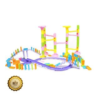 유치원 발달놀이 컬러 도미노 구슬 레일 장난감 교구 롤링판 모양블럭 지능