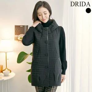 [엄마옷드리다]엄마옷  여자 겨울 카라 빅사이즈 누빔 패딩 조끼 미디 베스트 50 60대 중년여성.._P3317...