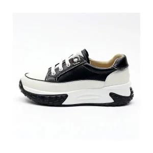 제이시 여자 6cm 굽높은 가죽 통굽 정장 운동화 K234