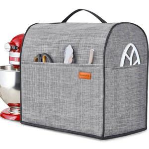 키친에이드 믹서와 호환되는 스탠드 믹서 커버, 지퍼 포켓이 있는 더스트 커버 4.5-5Qt 액세서리 클래식, 그레이