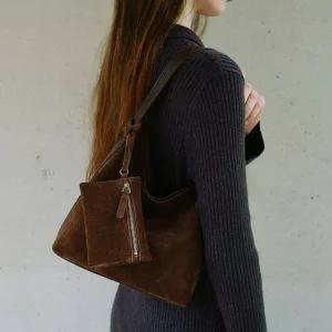 로서울 Mini pulpy hobo bag Suede chestnut 99910