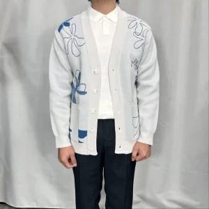 [바쏘옴므]SS 봄 플라워 자수 오버핏 니트 가디건 아이보리 WSY3WA17-2