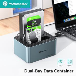 Yotta 마스터 듀얼 베이 HDD 도킹 스테이션 SATA to USB 3.0 어댑터 2.5 3.5 인치 SSD 하드 드라이브 인클