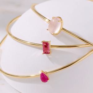 [골드팡] 14k 스칼렛로즈 천연석 뱅글팔찌 (3종 택1)