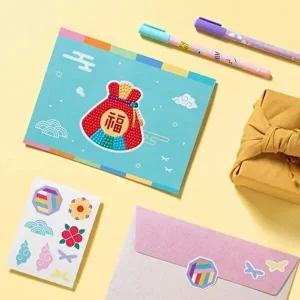 [셀러허브 패션][JHQS7OBV_52AG]복주머니 보석십자수 추석 카드