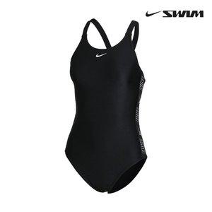 [나이키] NIKE 스윔 핏뉴비 로고 테이프 패스트백 하이컷 여성 원피스 수영복 NESSD190-001