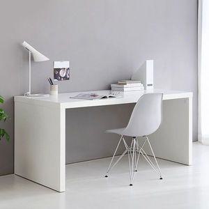 [오너클랜]화이트 일자형 책상 컴퓨터 4인용 식탁 테이블 다용도