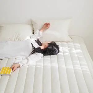 [Q단품] (건조기 가능)최상의 쾌적함 100수 순면 알러지 프리 두툼한 누빔 패드 (뒷면밴딩) (100수 코마사