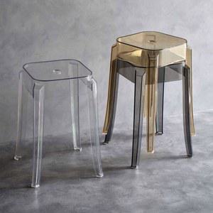 투명 플라스틱 의자 인테리어 정사각형 스툴 카페 매장용